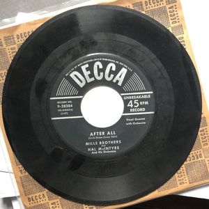Mills Brothers After All Vinyl 45 Record '52